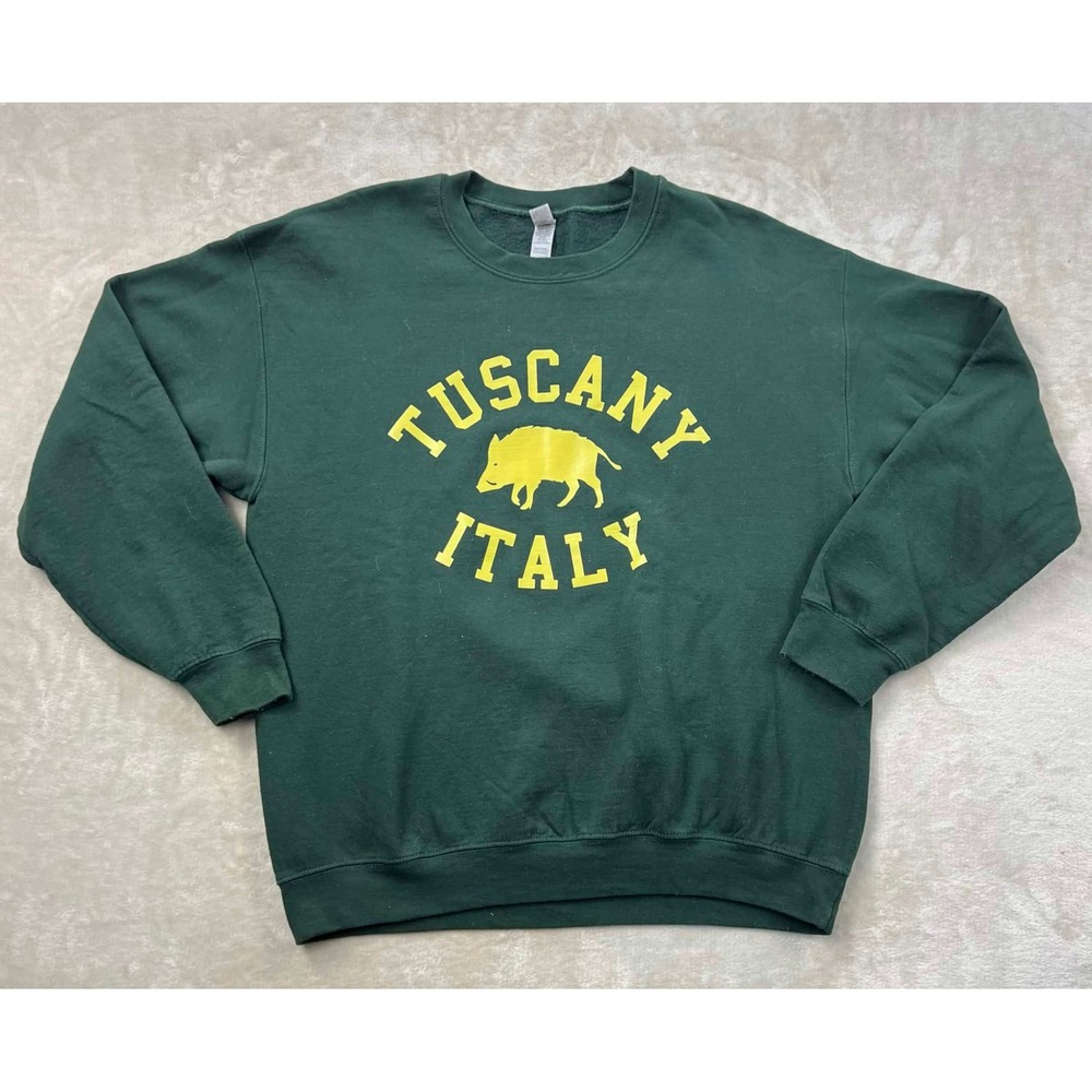 Gildan Heavy Blend Tuscany Italy Wild Boar Sweatshirt Forest Green Size Large